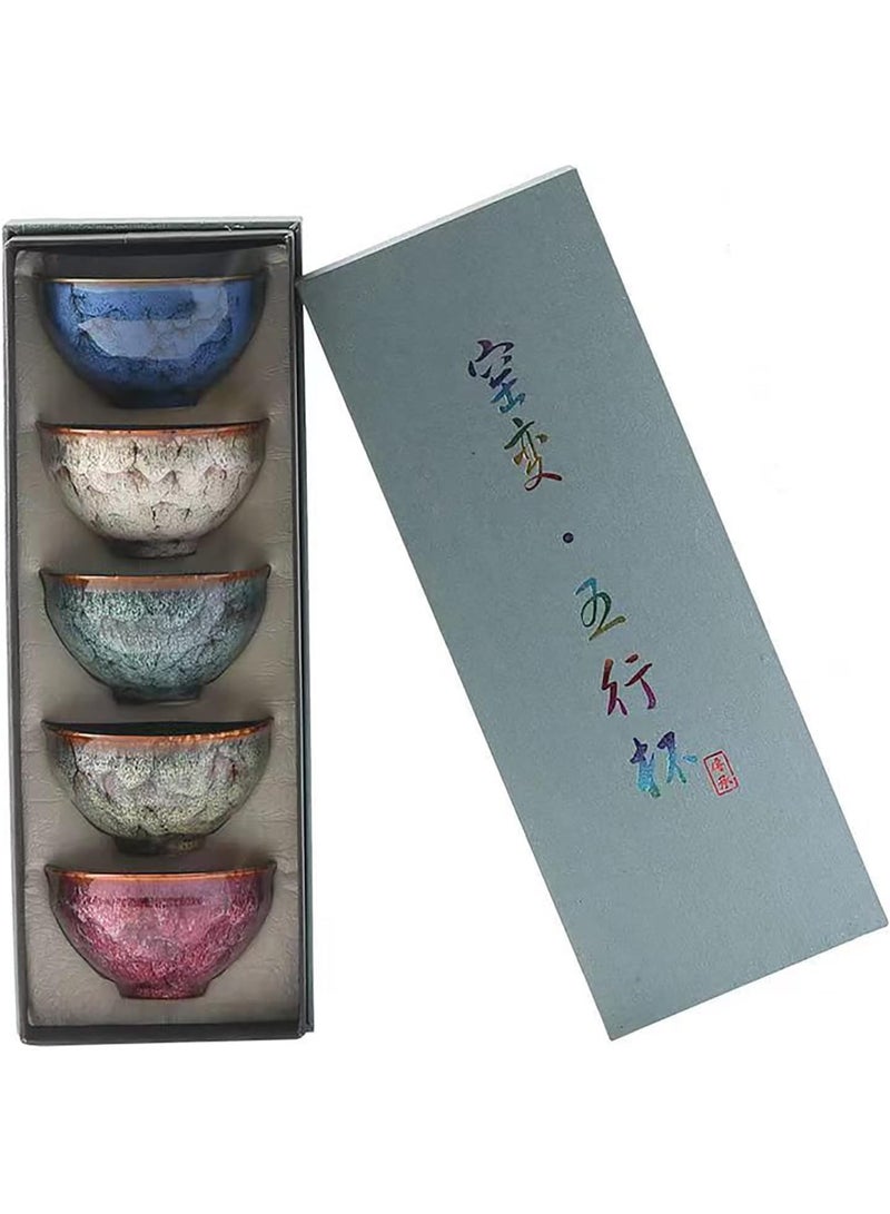 كوب الشاي السيراميك مجموعة,كونغ فو الصينية مجموعة الشاي,كوب الشاي على الطراز الياباني,5pcs كوب السيراميك رفيق مجموعة,كوب الشاي القهوة 110 مل بدون مقبض - Image 1